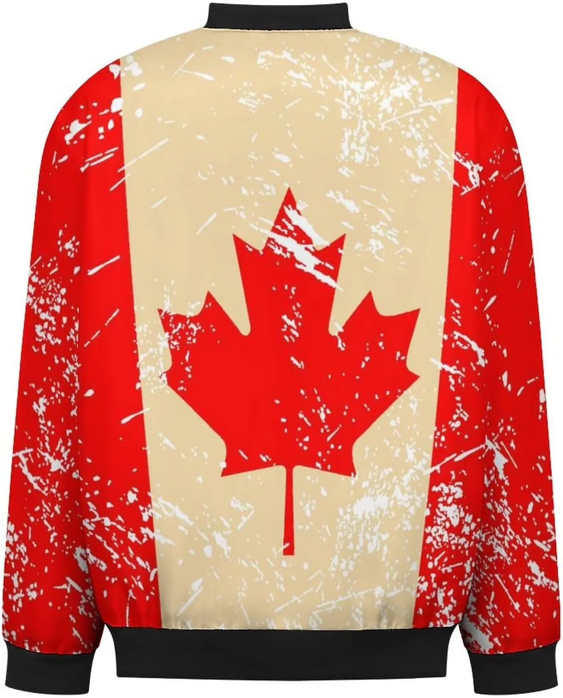 Canada Retro Flag Men's Bomber Jacket Lightweight Windbreaker Fashion Spring Fall Coats Casual Jackets for Men
