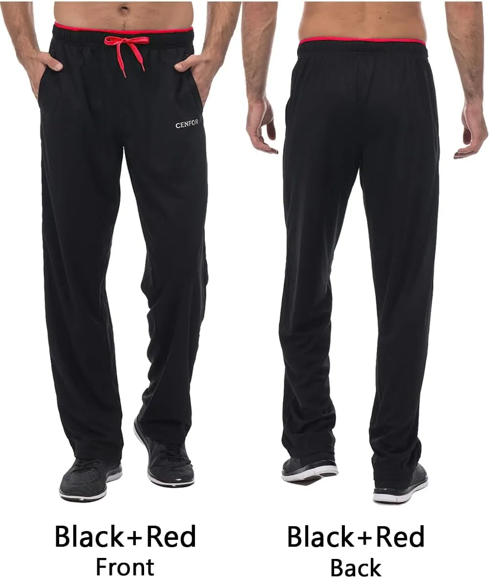 CENFOR Men's Sweatpants with Pockets Open Bottom Workout Pants, for Athletic, Jogging, Training, Casual