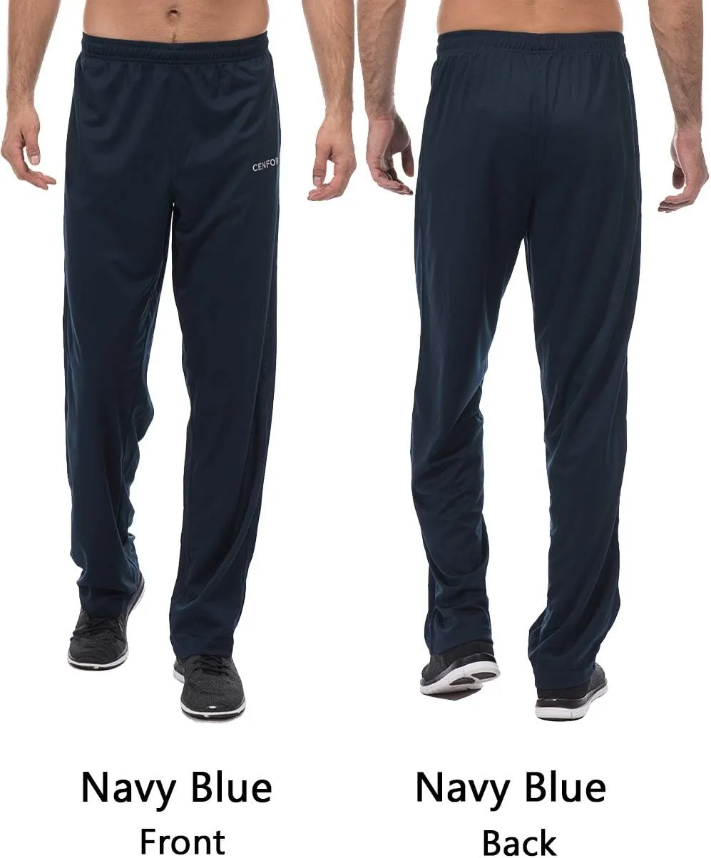 CENFOR Men's Sweatpants with Pockets Open Bottom Workout Pants, for Athletic, Jogging, Training, Casual