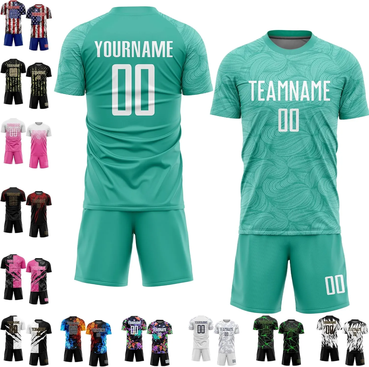 Custom Men Women Youth Soccer Jersey Personalized Boys Soccer Shirts and Shorts with Team Name Number Logo