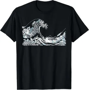 Famous Classic Fine Art: Great Ocean Wave by Hokusai Stylish T-Shirt