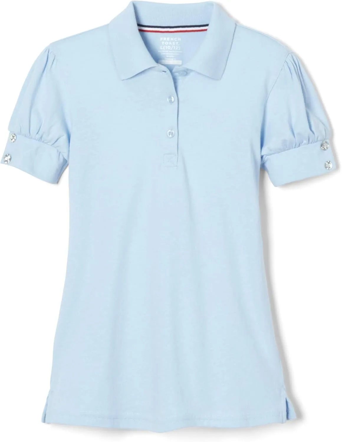 French Toast Girls Plus Size' Puff Sleeve Double Button Polo