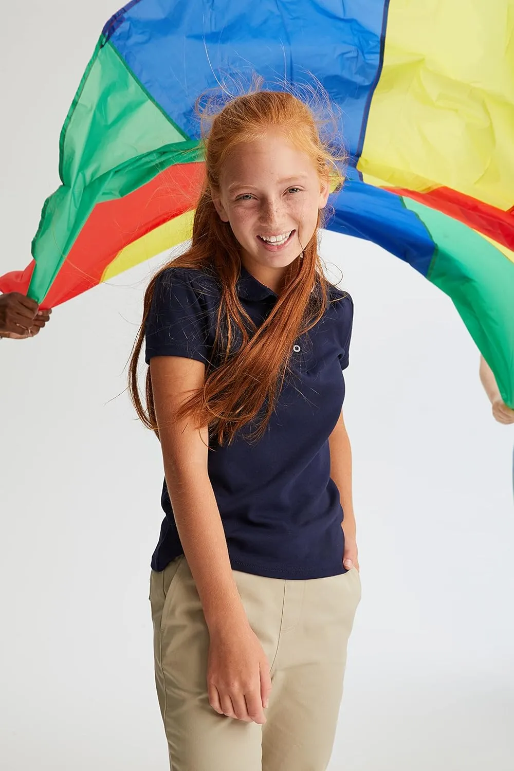 French Toast Girls' Short Sleeve Peter Pan Collar Polo