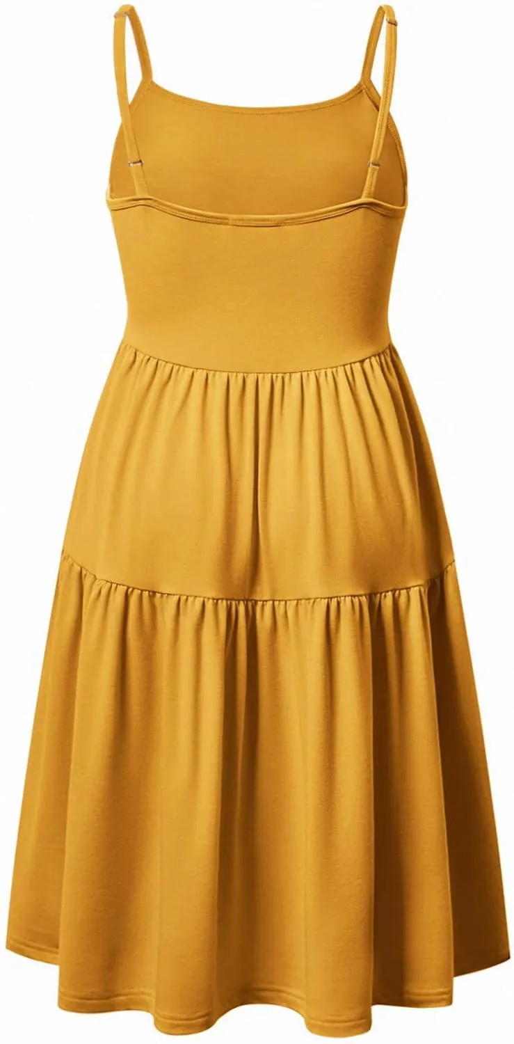 GINKANA Women's Sleeveless Maternity Dress Adjustable Strappy Summer Casual Swing Dress for Daily Wearing Or Baby Shower