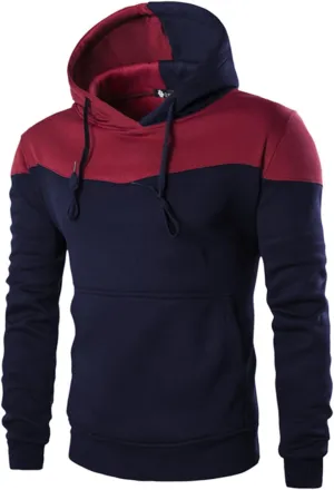 GPCHAN Men's Novelty Hoodies Sweatshirt Long Sleeve Color Block Hoodie Pullover Sweaters with Kangaroo Pocket