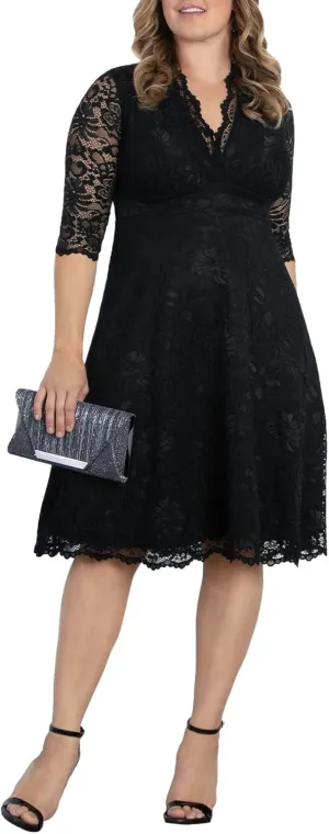 Kiyonna Women's Plus Size Special Occasion Mademoiselle Lace Cocktail Dress