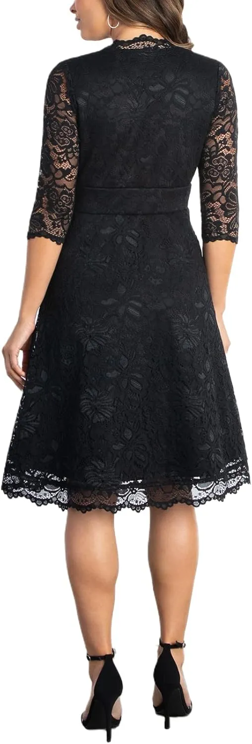Kiyonna Women's Plus Size Special Occasion Mademoiselle Lace Cocktail Dress