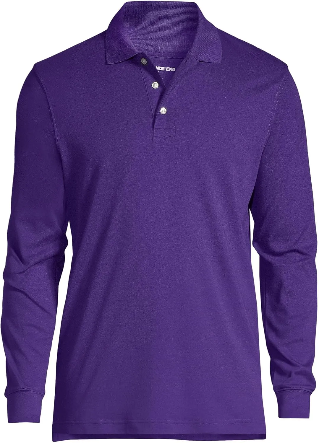 Lands' End School Uniform Men's Long Sleeve Interlock Polo Shirt
