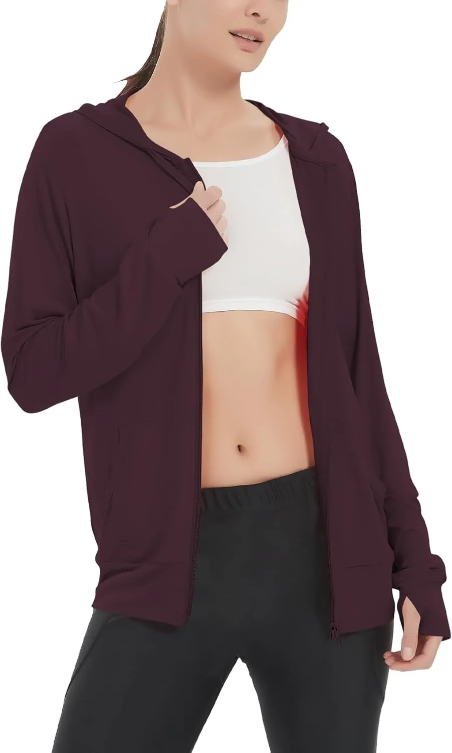 LETAOTAO Womens' Lightweight Zip Up Hoodies Stretch Thin Summer Jackets For Women