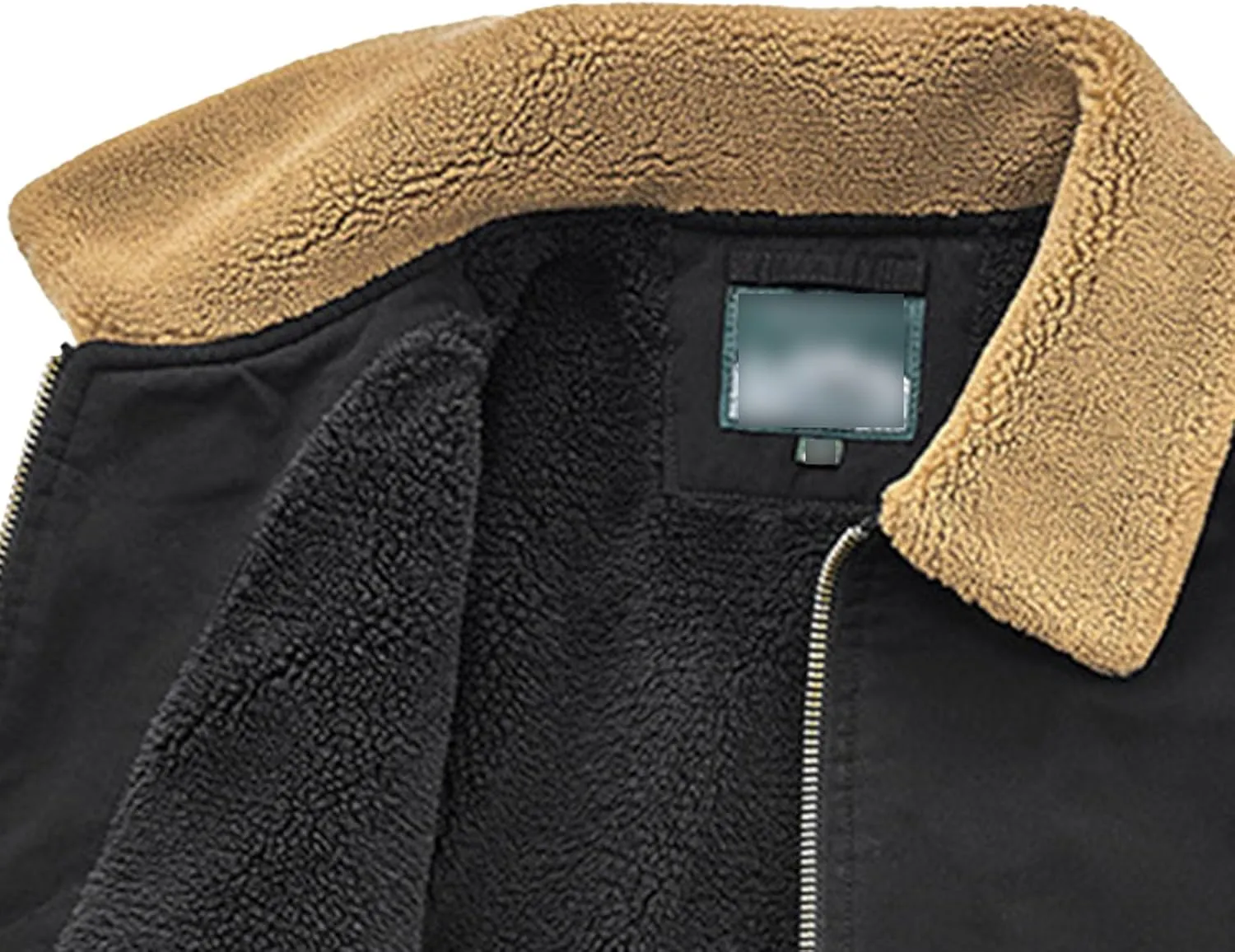 Men's Fur Collar Bomber Jacket Casual Button Military Cargo Jackets Sherpa Fleece Lined Trucker Coats