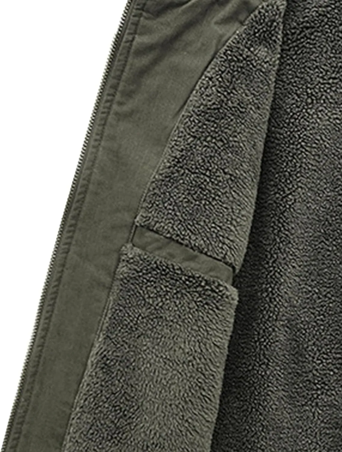 Men's Fur Collar Bomber Jacket Casual Button Military Cargo Jackets Sherpa Fleece Lined Trucker Coats