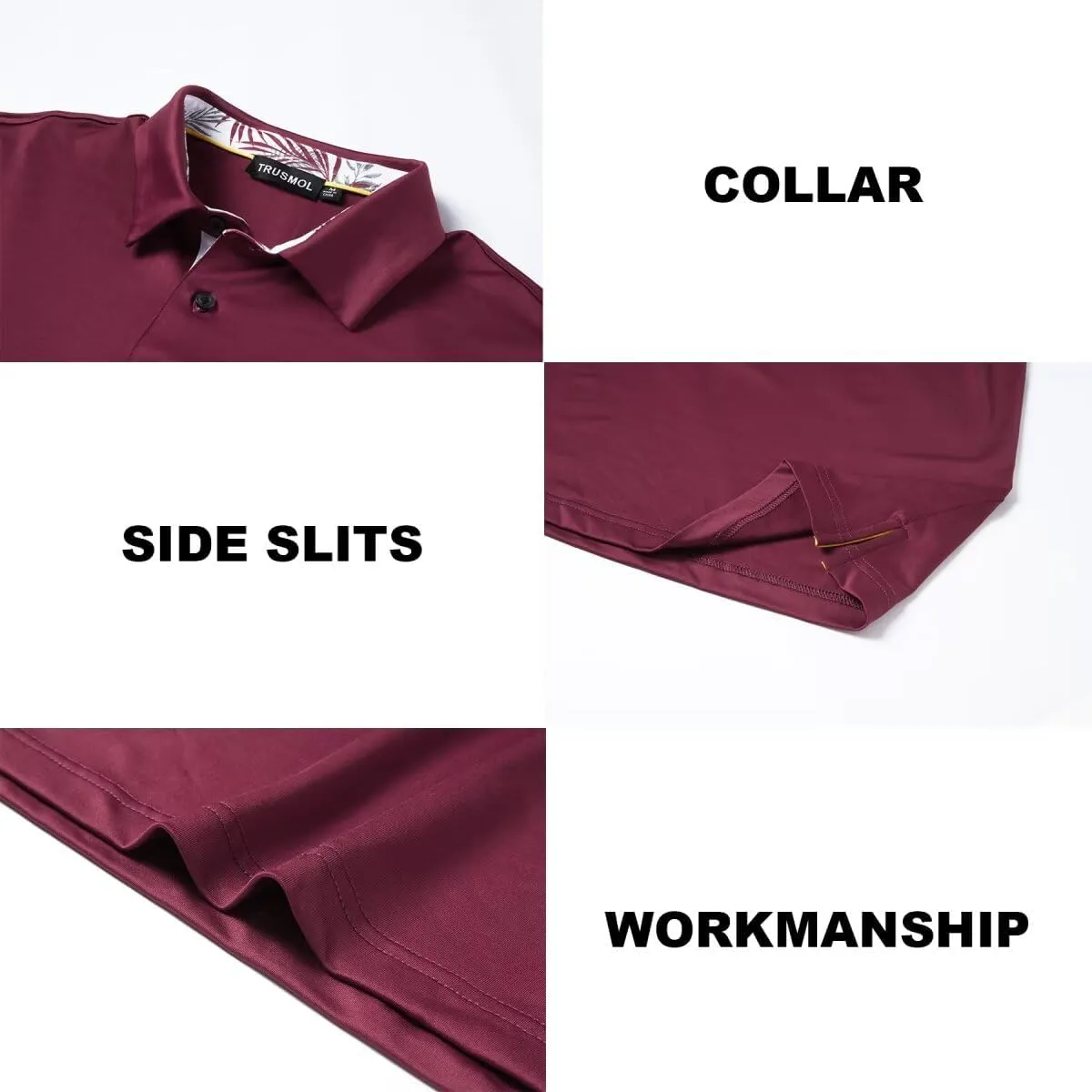 Mens Golf Shirts Dry Fit Short Sleeve Casual Performance Solid Collared Polo Shirts for Men