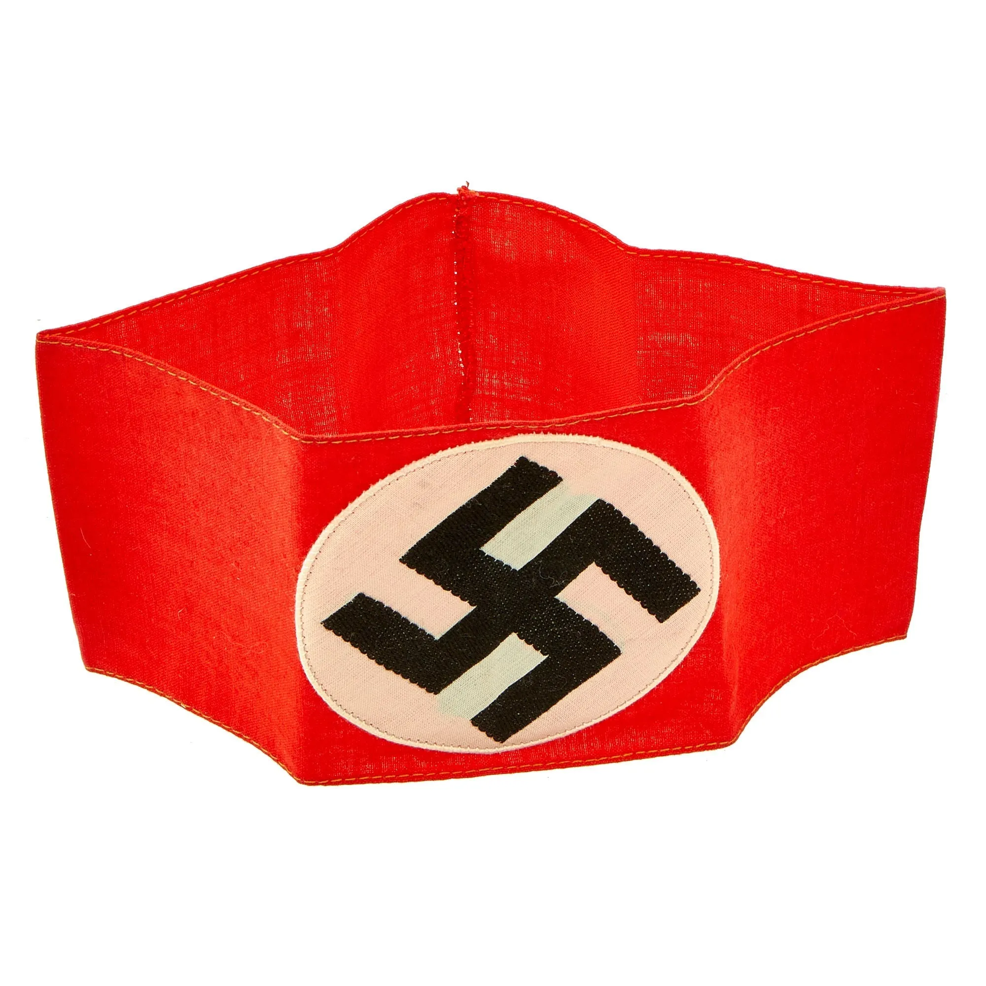 Original German WWII NSDAP Multi-piece Cotton Armband with Embroidered Insignia - Unissued