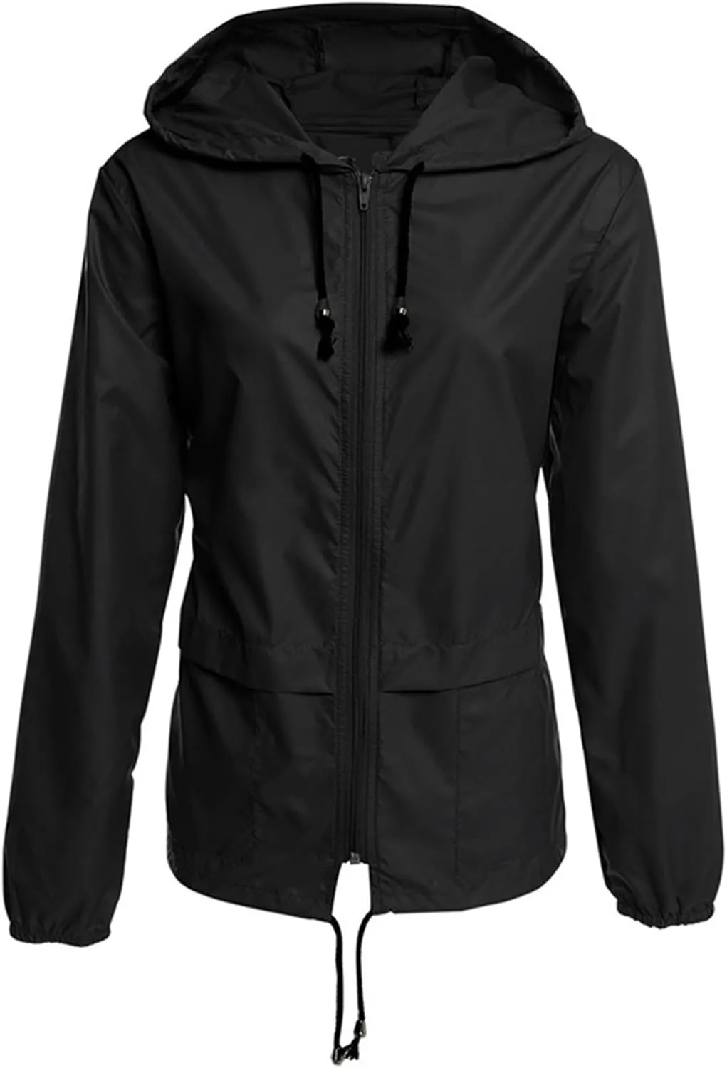 Packable Rain Jacket Women Waterproof Lightweight Hood Raincoat Long Sleeve with Pockets for Hiking Outdoor Travel