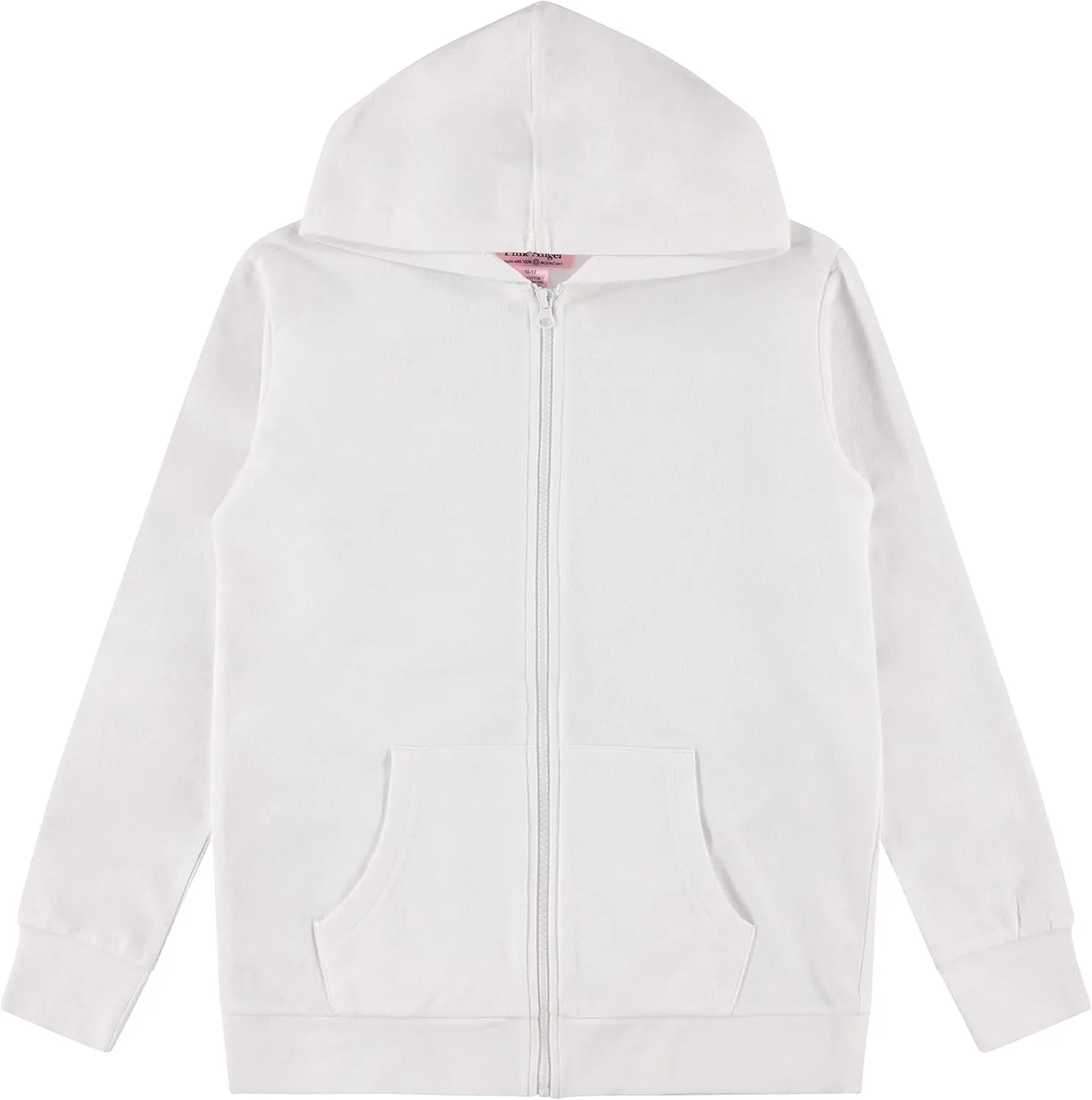 Pink Angel Little & Big Girls Zip Up Hoodie, Kids Full Zipper Hooded Fashion Sweatshirt