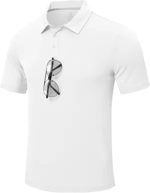 Rdruko Men's Golf Polo Shirt Short Sleeve Moisture Wicking Shirts Collared Outdoor UPF 50  Pique Jersey Shirts