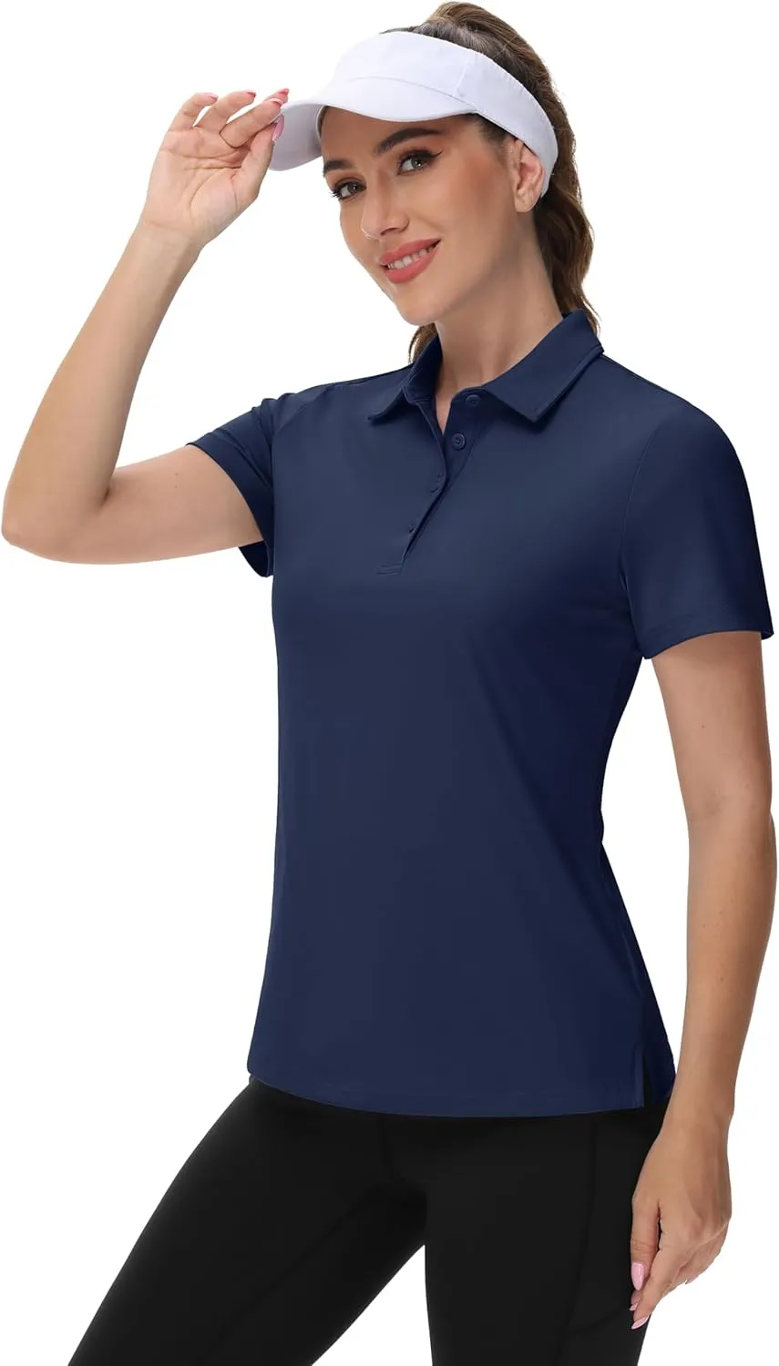 TACVASEN Women's Golf Polo Shirts Short Sleeve UPF 50  Sun Protection Golf Shirts for Women Quick Dry Collared Polos