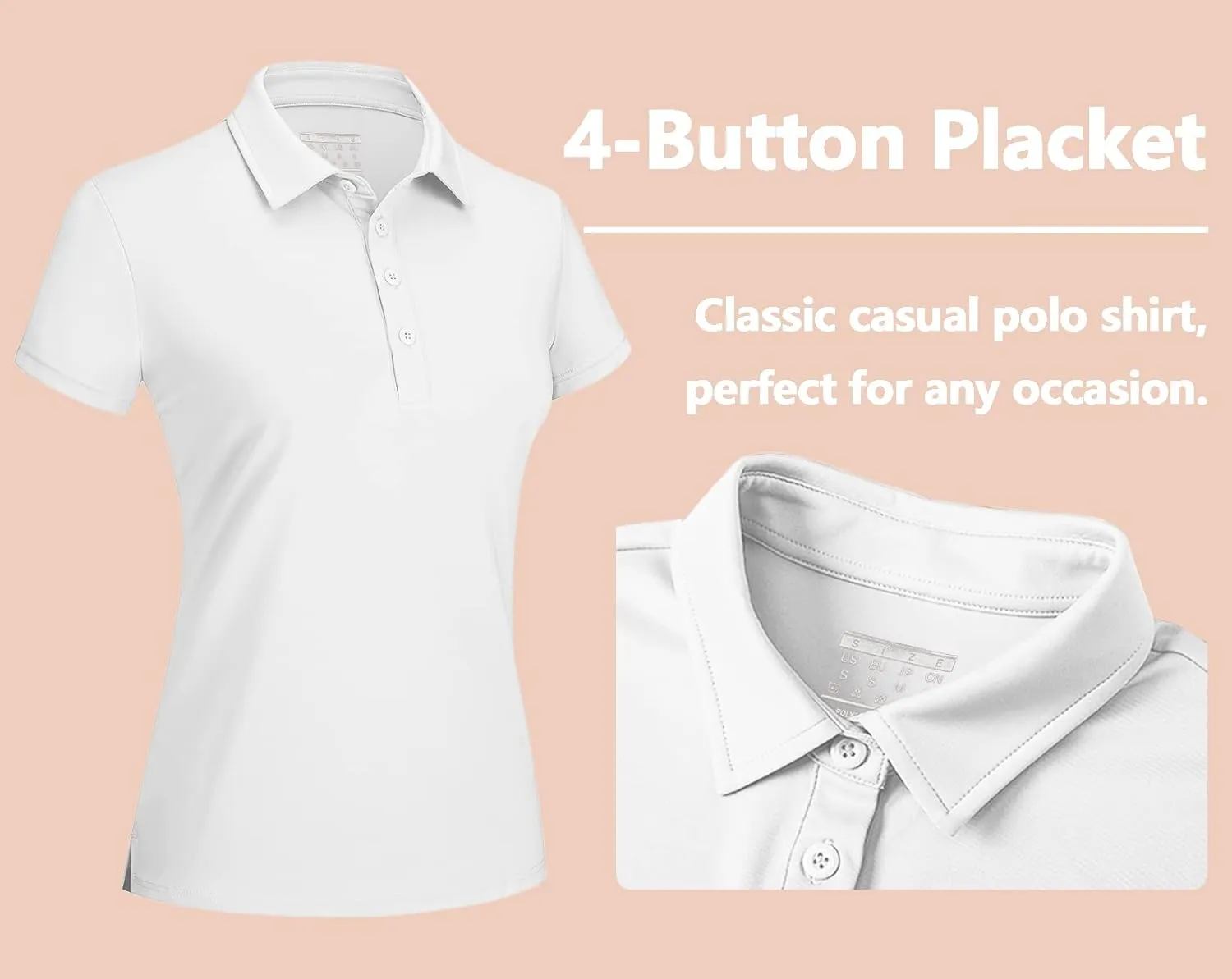TACVASEN Women's Golf Polo Shirts Short Sleeve UPF 50  Sun Protection Golf Shirts for Women Quick Dry Collared Polos