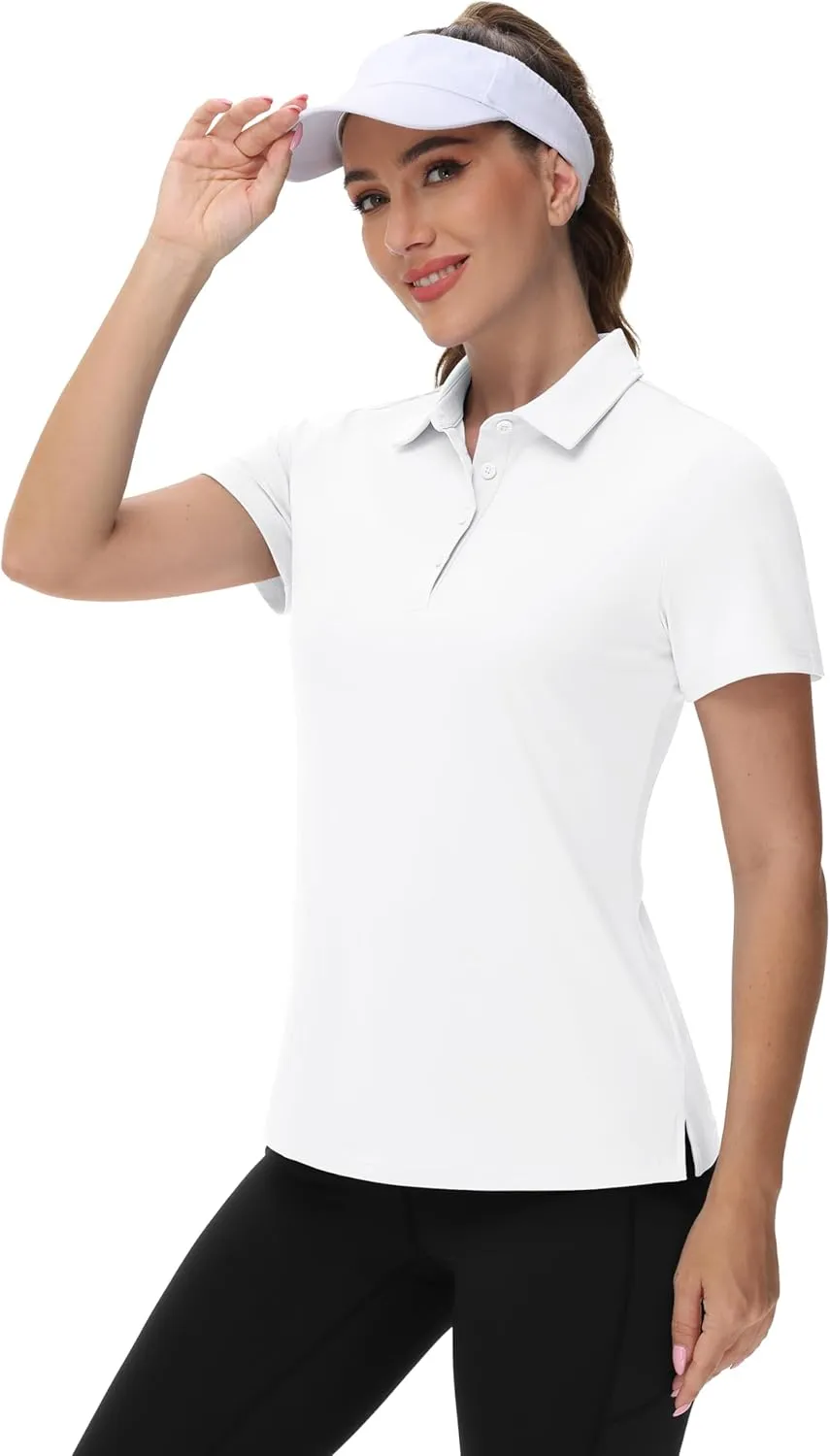 TACVASEN Women's Golf Polo Shirts Short Sleeve UPF 50  Sun Protection Golf Shirts for Women Quick Dry Collared Polos