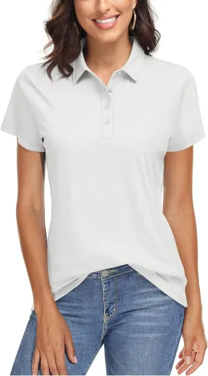 TACVASEN Women's Golf Polo Shirts Short Sleeve UPF 50  Sun Protection Golf Shirts for Women Quick Dry Collared Polos