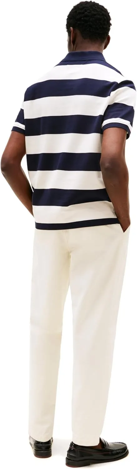 Tommy Hilfiger Men's Short Sleeve Casual Polo Shirts in Regular Fit with Rugby Stripe Designs