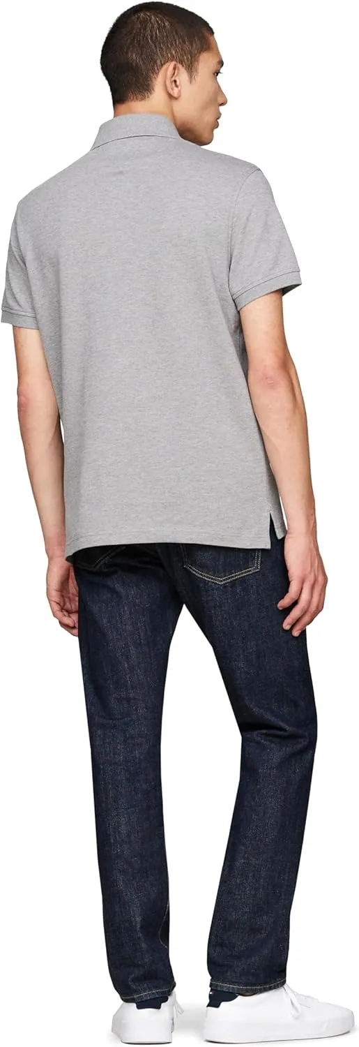Tommy Hilfiger Men's Short Sleeve Polo Shirts in Slim Fit with Stretch and Organic Pique Cotton