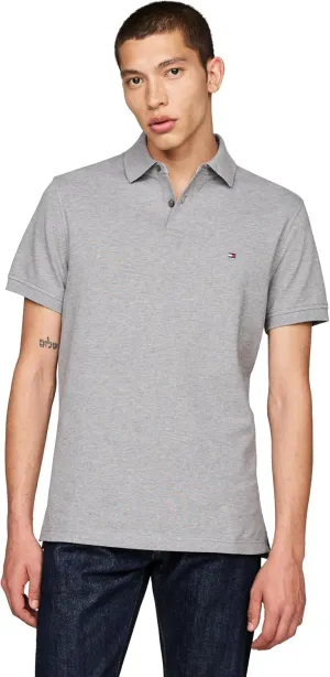 Tommy Hilfiger Men's Short Sleeve Polo Shirts in Slim Fit with Stretch and Organic Pique Cotton