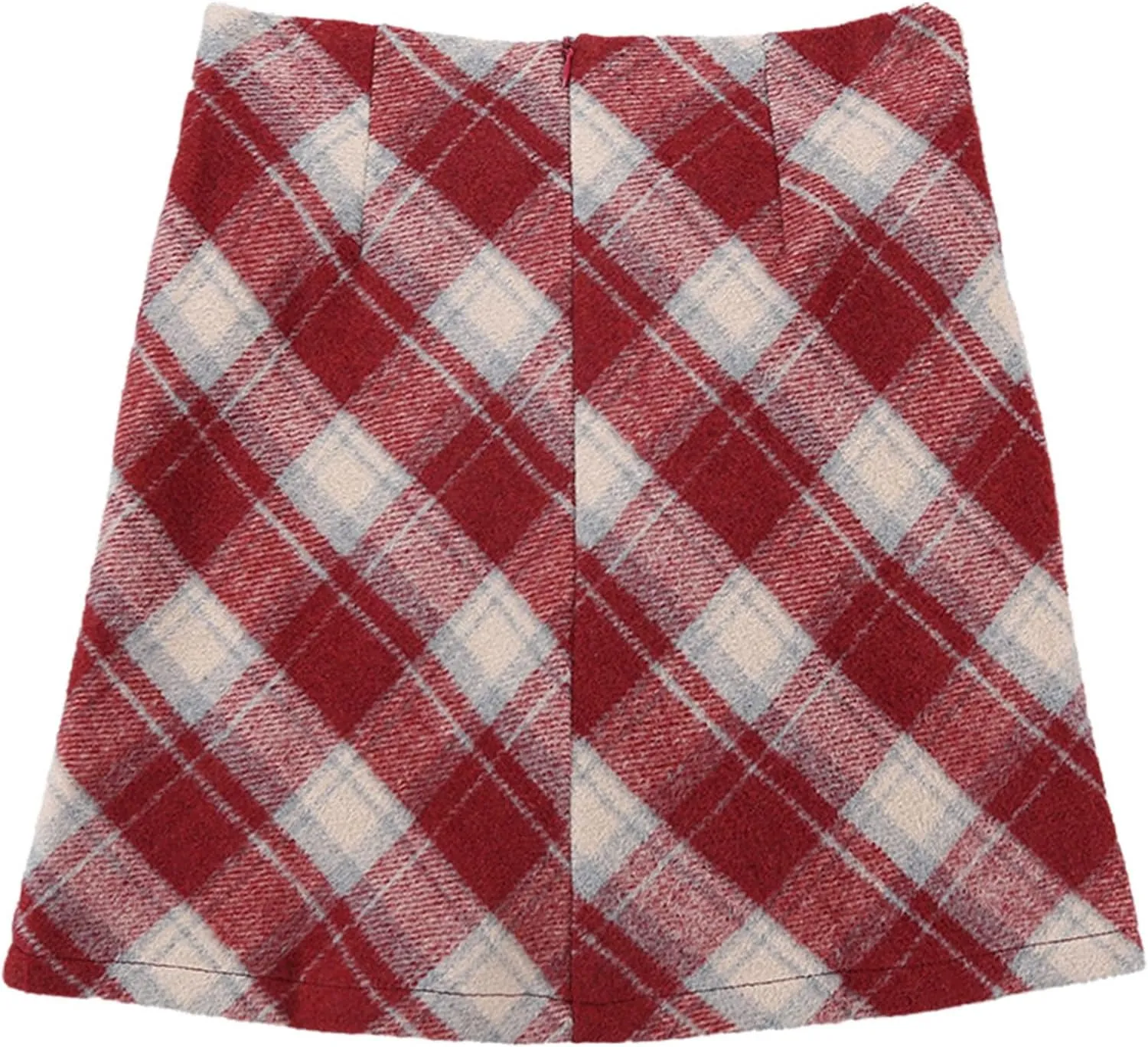 YiZYiF Womens High Waisted Plaid Skirt A-Line Mini Skirt Fall Winter Wool Bodycon Pencil Skirts